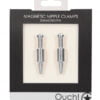 Magnetic Nipple Clamps - Diamond Pin - Silver