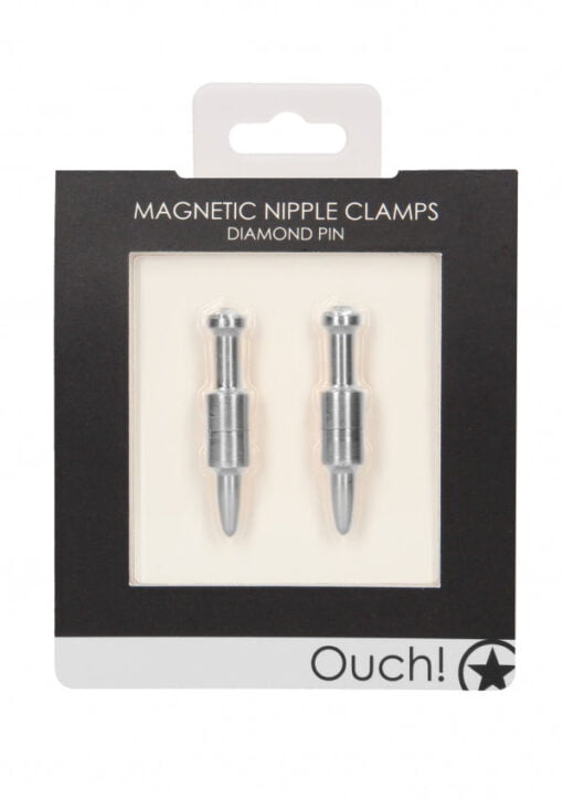 Magnetic Nipple Clamps - Diamond Pin - Silver