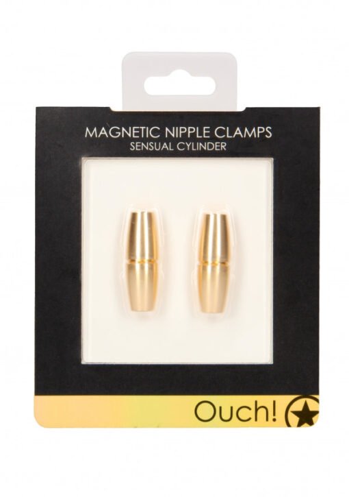 Magnetic Nipple Clamps - Sensual Cylinder - Gold
