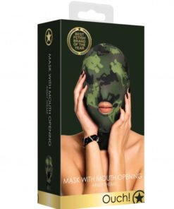 Mask With Mouth Opening - Army Theme - Green