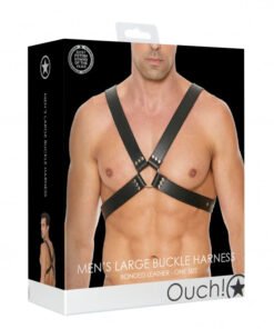 Mens Large Buckle Harness - One Size - Black