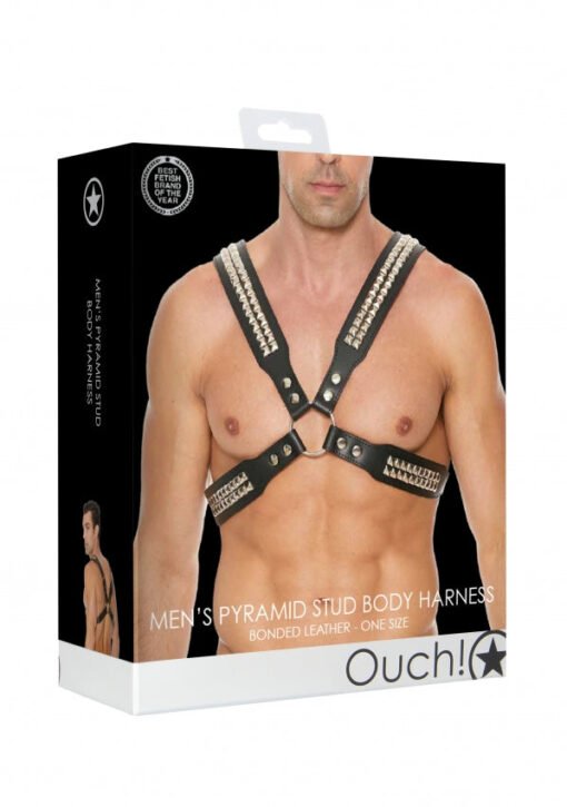 Men's Pyramid Stud Body Harness - One Size - Black