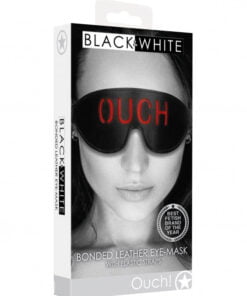 Bonded Leather Eye-Mask "Ouch" - With Elastic Straps