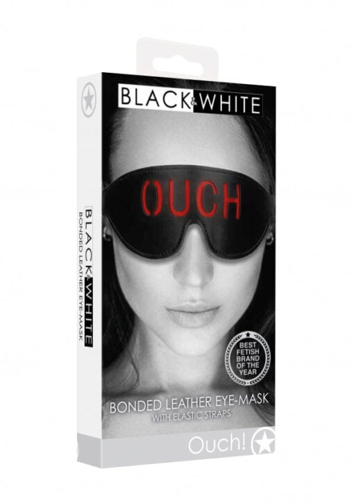 Bonded Leather Eye-Mask "Ouch" - With Elastic Straps