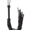 Saddle Leather With Barbed Wire Flogger 30 Inches - Black