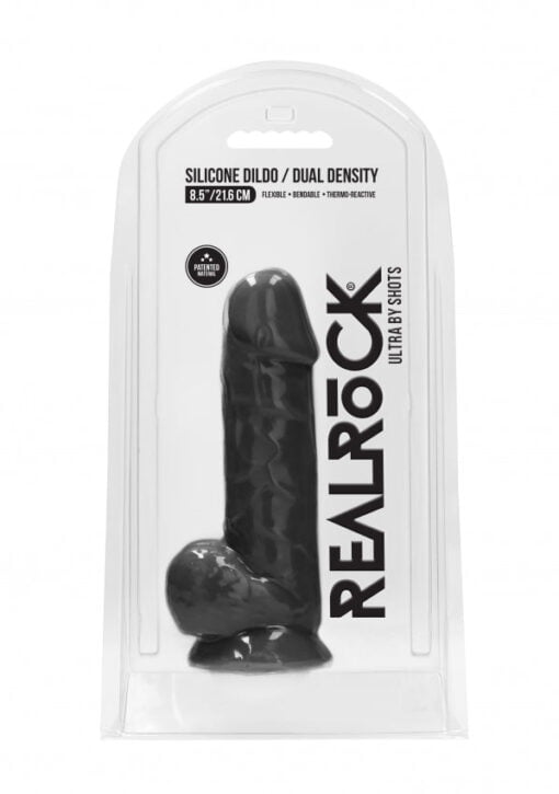 Silicone Dildo With Balls 21 x 6cm Black