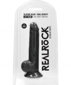 Silicone Dildo With Balls - 24 cm - Black