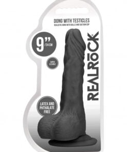 Dong with testicles 9'' - Black