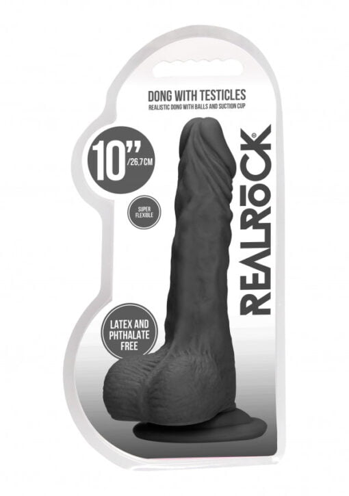 Dong with testicles 10'' - Black