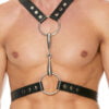 Men's Harness With Metal Bit - Black