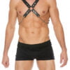 Men's Leather And Chain Harness - Black