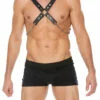 Men's Leather And Chain Harness - Black