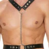 Twisted Bit Black Leather Harness - Black