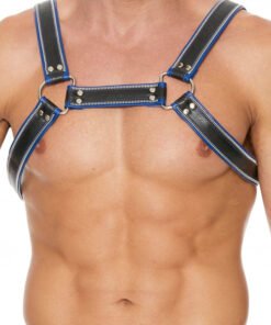 Z Series Chest Bulldog Harness - Black/Blue - S/M