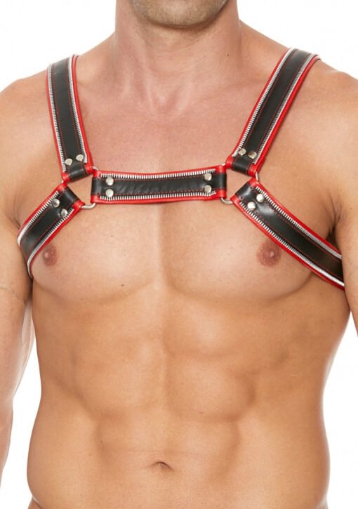 Z Series Chest Bulldog Harness - Black/Red - S/M