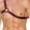 Gladiator Leather Harness - Black/Red