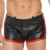 Versatile Leather Shorts - Black/Red - L/XL