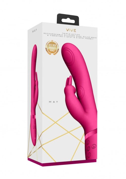 May - Dual Pulse-Wave & Vibrating C-spot & G-Spot Rabbit - Pink