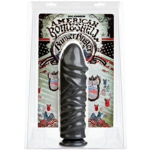 Bunker Buster 10.7in Anal Dildo Gun Metal - Image 2