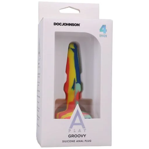 Groovy Silicone Anal Plug 4in Sunrise - Image 3