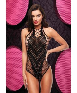 Bling Bling Fishnet Bodysuit Black