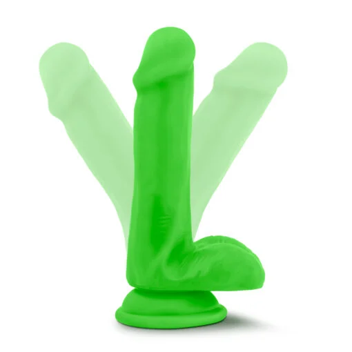 Neo Dual Density Cock With Balls 6in Neon Green - Image 6