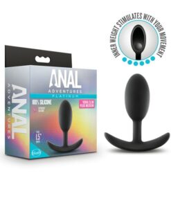 Anal Adventures Platinum Silicone Vibra Slim Plug Medium