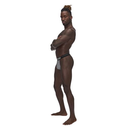 Male Power Sexagon Micro V Thong Grey - Image 3
