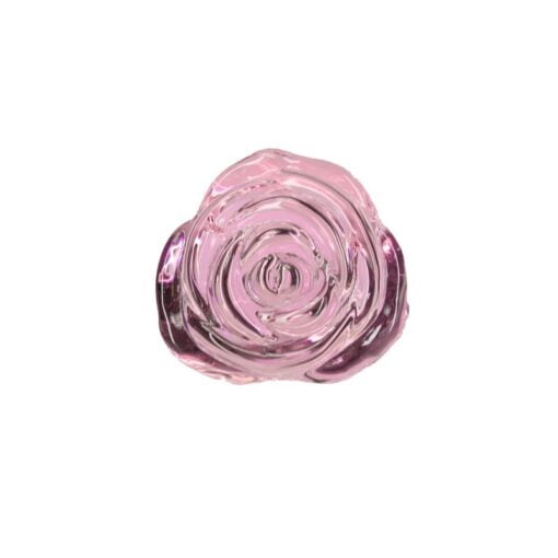 Pillow Talk Rosy Luxurious Glass Anal Plug w Clear Gem - Image 3