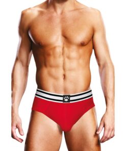 Prowler Open Back Brief Red/White