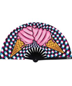 Ice Scream You Scream Blacklight Folding Fan