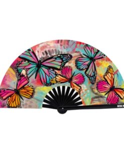 Flutter By Butterfly Blacklight Folding Fan