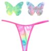 Rainbow Sherbet Tie Die Butterfly Pastie and Panty Set