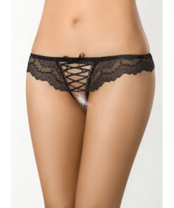 Brazilian Open Crotch Panty Black