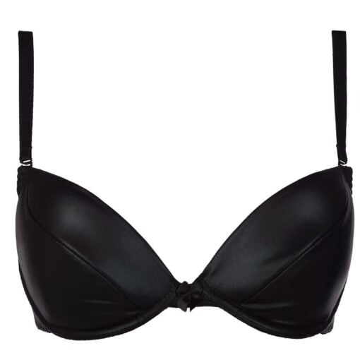 Stretch Wetlook Bra Black - Image 3
