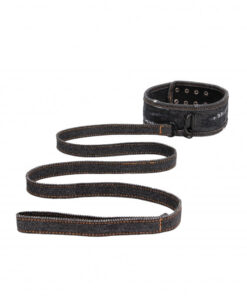 Denim Collar - With Leash - Roughend Denim Style - Black