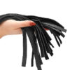 Sparkling Pointed Handle Leather Flogger - Black