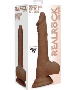 Realistic Dildo With Balls 25cm Brown