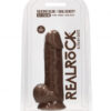 Silicone Dildo With Balls 21 x 6cm Brown