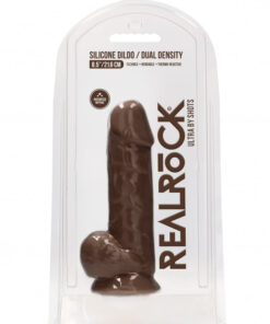 Silicone Dildo With Balls 21 x 6cm Brown