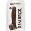 Silicone Dildo With Balls 21 x 8cm Brown