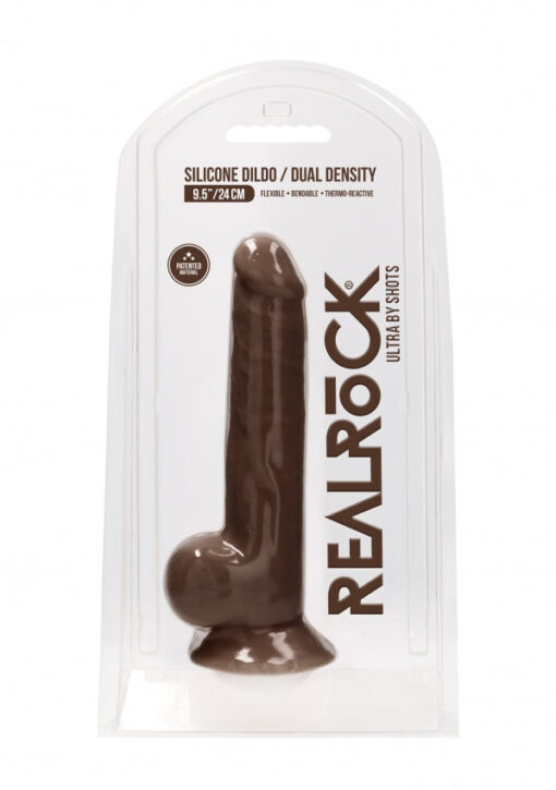 Silicone Dildo With Balls 24cm Brown