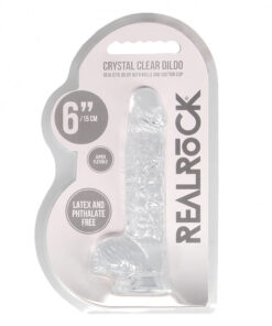 6 Inch / 15 cm Realistic Dildo With Balls - Transparent