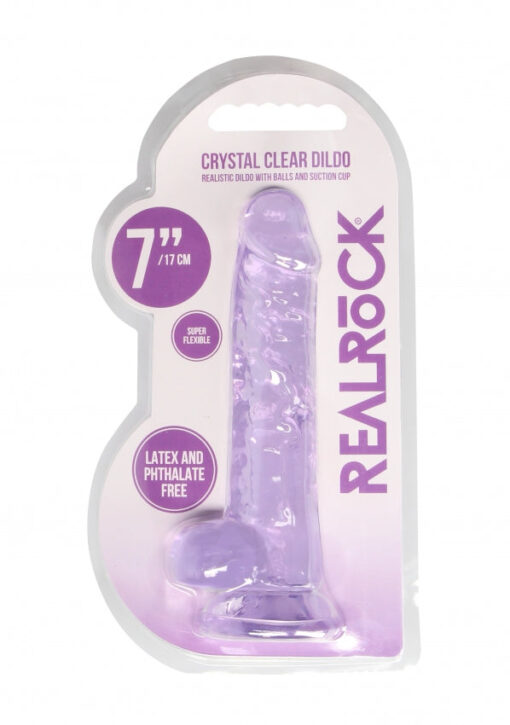 7 Inch / 17 cm Realistic Dildo With Balls - Purple