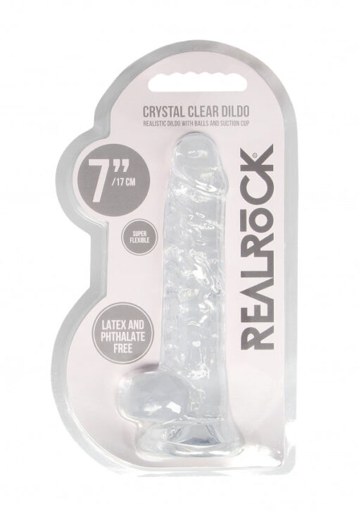 7 Inch / 17 cm Realistic Dildo With Balls - Transparent