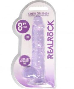 8 Inch / 20 cm Realistic Dildo With Balls - Purple