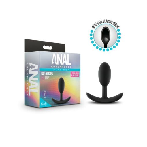 Anal Adventures Platinum Silicone Vibra Slim Plug Small