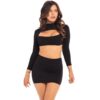 Stop and Stare 2 Pc Skirt Set Black