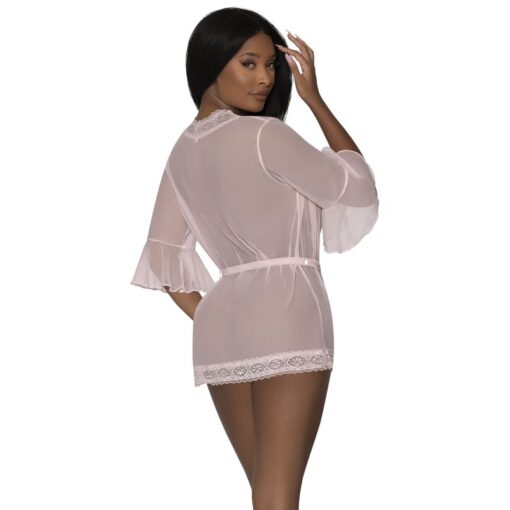Robe with Lace Trim Blush - Image 2