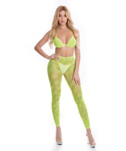 All About Leaf Bra Set Green